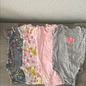 Carter's Colorful Floral and Heart Bodysuits